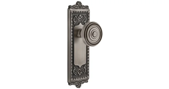 Grandeur Windsor Solid Brass Rose Single Dummy Door Knob with Soleil Knob