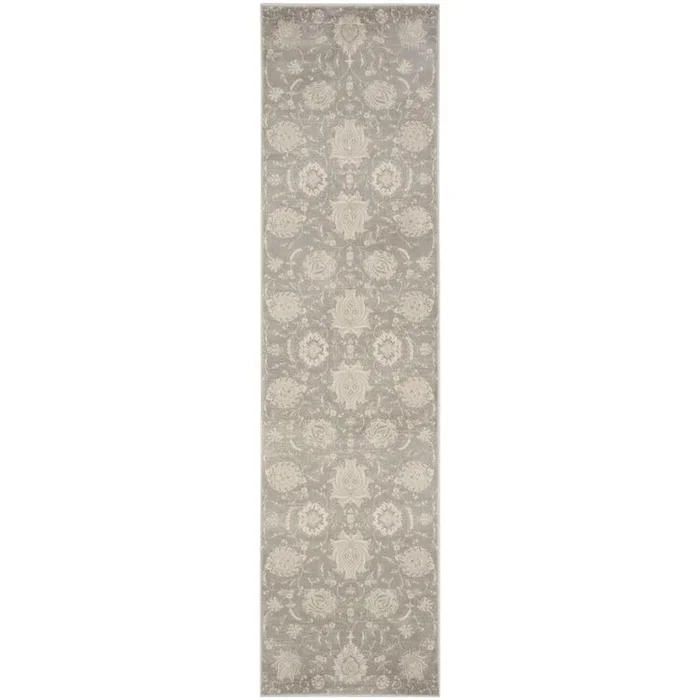 Grey/Ivory Large Rectangle Rug Power Loomed Polypropylene 2’x8′ – Safavieh