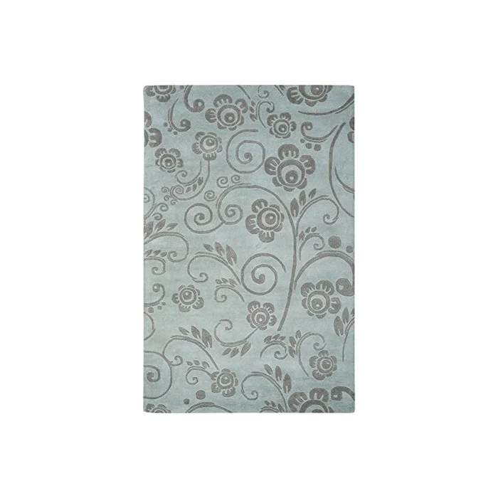 Grey/Multi Contemporary Wool Pile Rug 5’6×3’6 Small Rectangle Shape