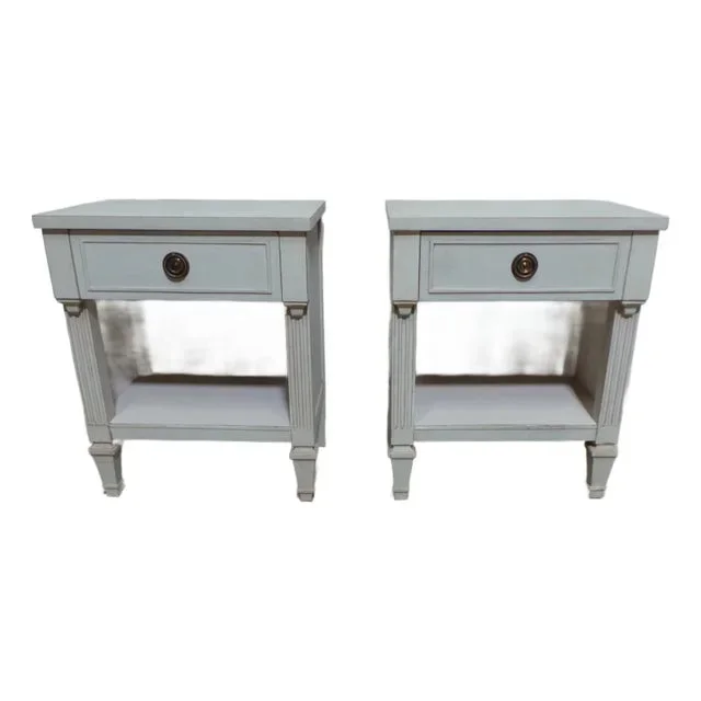 Gustavian Style Open Shelf Nightstands