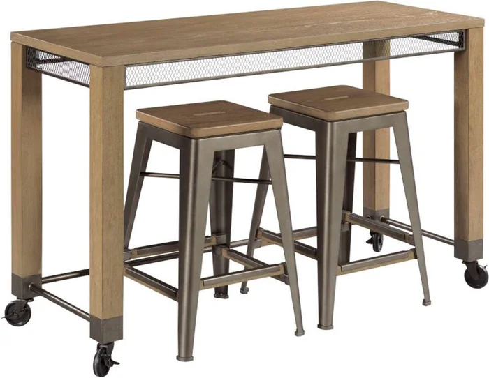 Hammary – Maya Counter Console with 2 Stools – 070-587_CLOSEOUT-HC