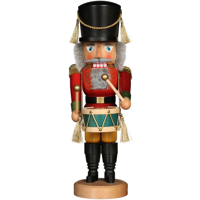 Hand-Painted Wooden Nutcracker Drummer Figurine Made in Germany
