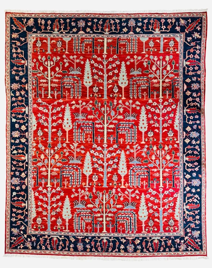 Handwoven Soumak Multicolor Wool Area Rug – 8’ x 10’