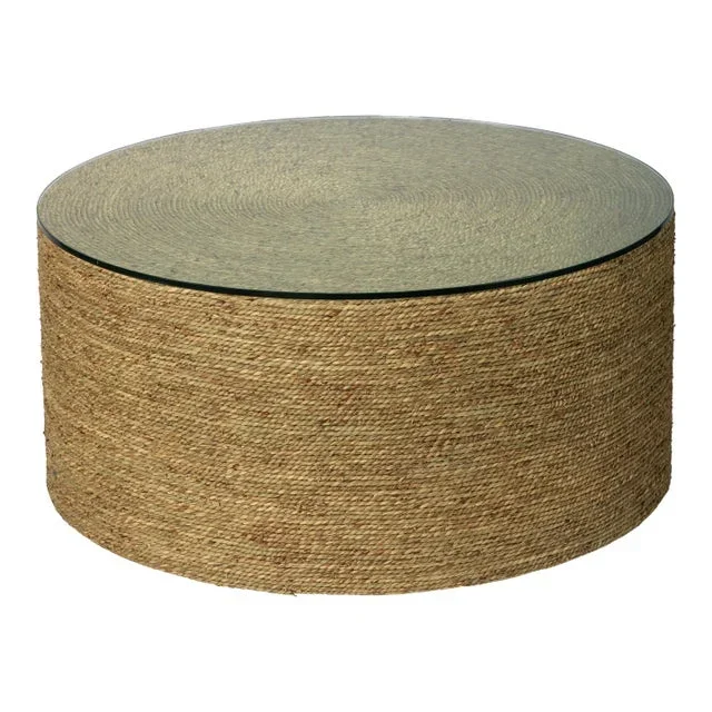 Harbor Seagrass & Glass Coffee Table