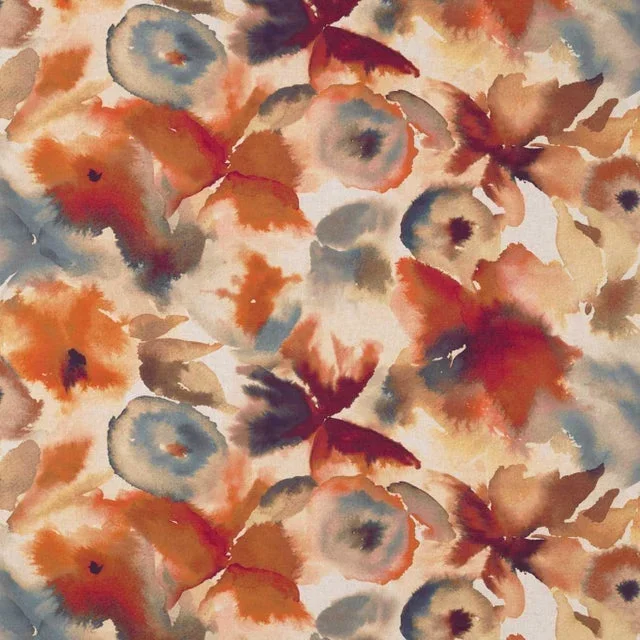 Harlequin Flores Fabric in Rust/Ruby/Nordic Blue – a Sample