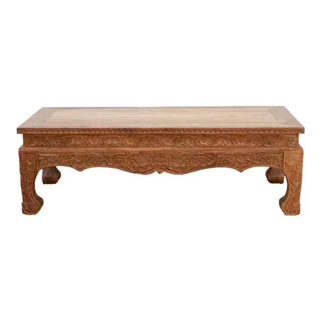 Heavily Carved Opium Coffee Table