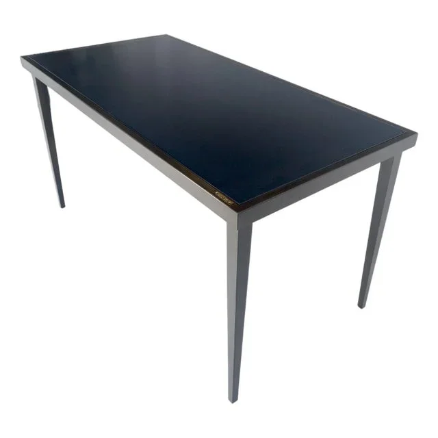 Heavy Gray Slate Top 30×60 Rectangle Bronze Finish Base Work Library Table