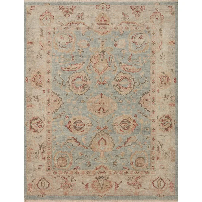 Helena Light Blue / Beige Hand-Knotted Rug