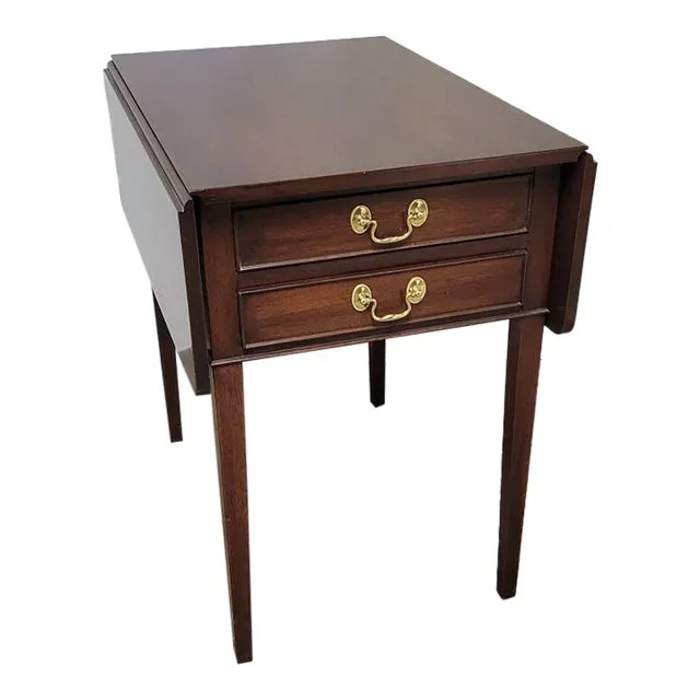 Henkel Harris Mahogany Drop-Leaf Pembroke Side Table