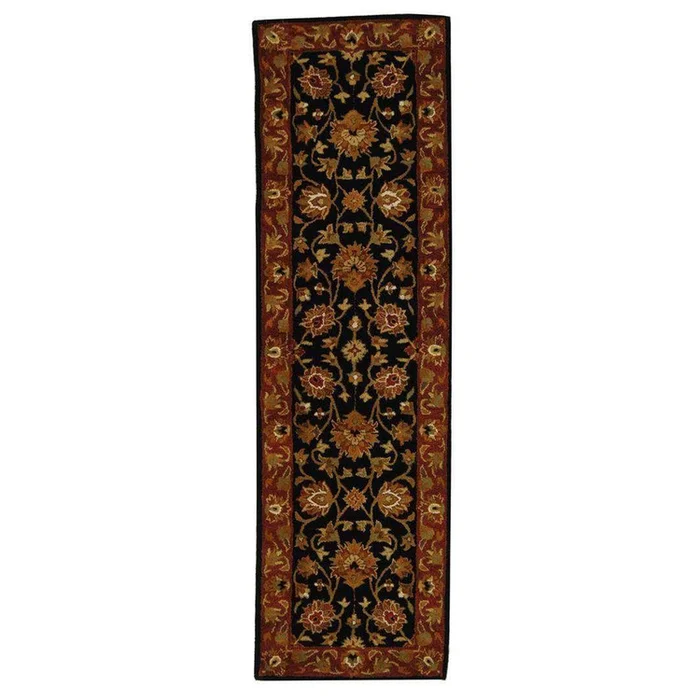 Heritage Black/Red Round Rug