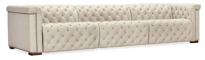 Hooker Furniture – Savion Deux 3 Seat Sofa with Two Power Recliners and Three Power Headrests in Beige – SS435-3PC3-414