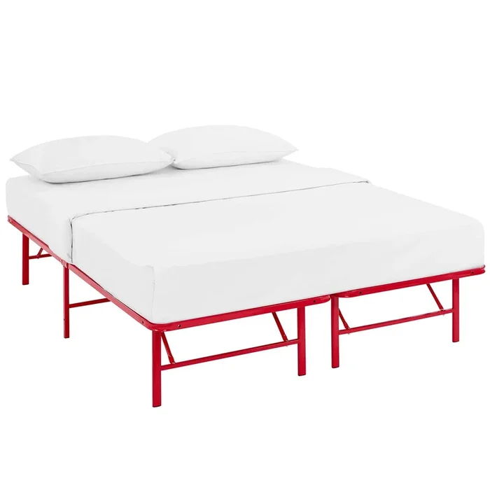 Horizon Full Stainless Steel Bed Frame in Red