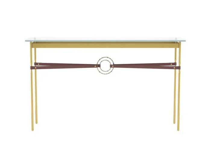 Hubbardton Forge Equus Console Table in Modern Brass, Glass Top (VA) 750118-1336