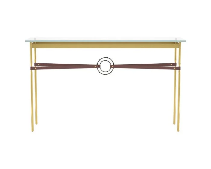 Hubbardton Forge Equus Console Table in Modern Brass, Glass Top (VA) 750118-1393
