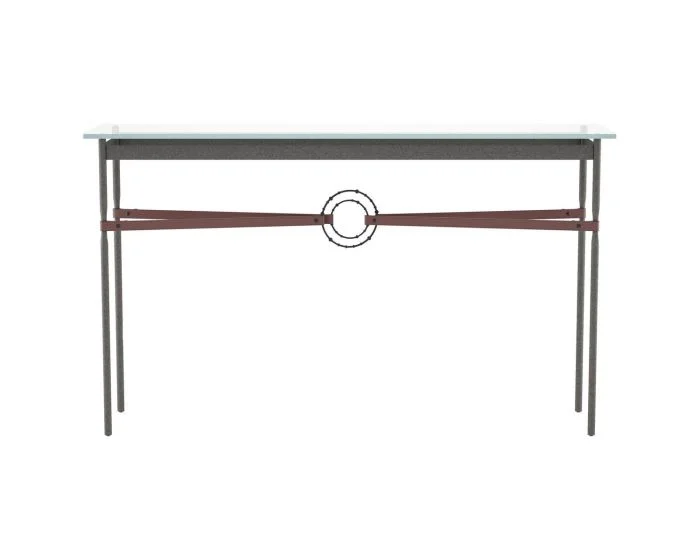 Hubbardton Forge Equus Console Table in Natural Iron, Glass Top (VA) 750118-1162