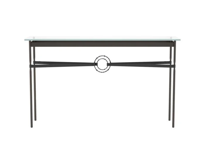Hubbardton Forge Equus Console Table in Oil Rubbed Bronze, Glass Top (VA) 750118-1308