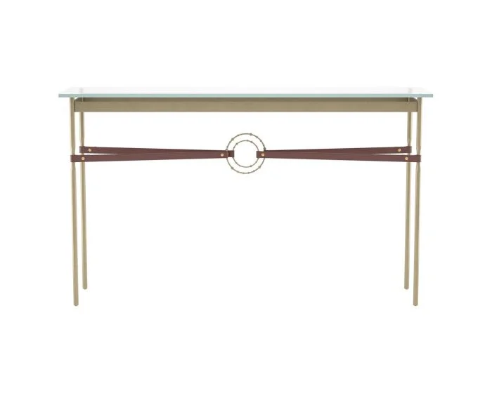 Hubbardton Forge Equus Console Table in Soft Gold, Glass Top (VA) 750118-1264
