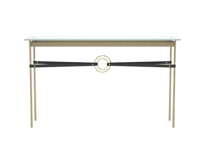 Hubbardton Forge Equus Console Table in Soft Gold, Glass Top (VA) 750118-1359