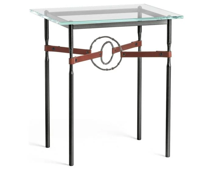 Hubbardton Forge Equus Side Table in Black, Glass Top 750116-1126