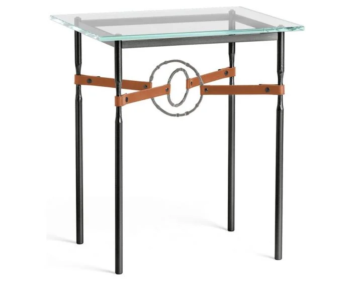 Hubbardton Forge Equus Side Table in Black, Glass Top 750116-1136