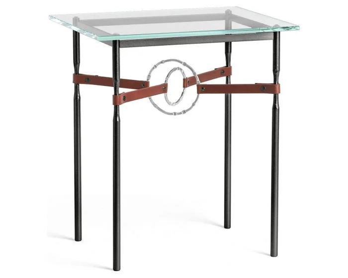 Hubbardton Forge Equus Side Table in Black, Glass Top 750116-1147