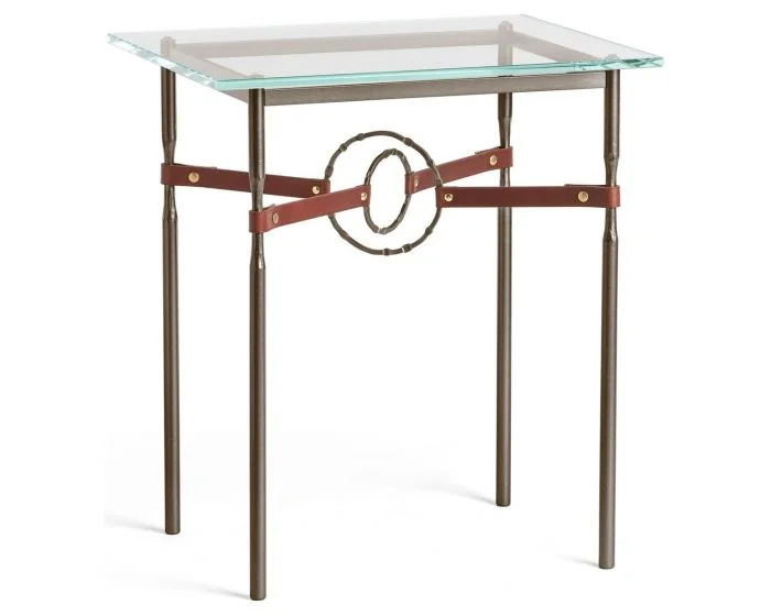Hubbardton Forge Equus Side Table in Bronze, Glass Top 750116-1033
