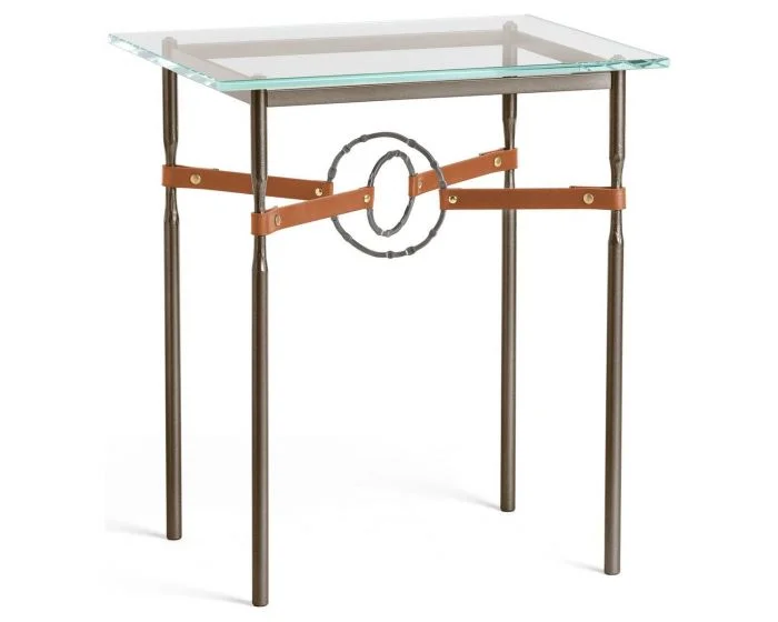 Hubbardton Forge Equus Side Table in Bronze, Glass Top 750116-1037