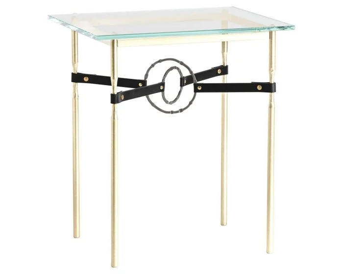 Hubbardton Forge Equus Side Table in Modern Brass, Glass Top 750116-1428