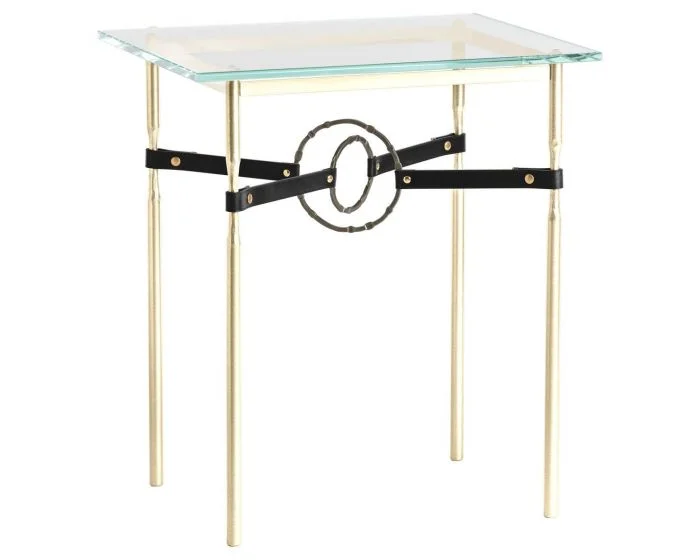 Hubbardton Forge Equus Side Table in Modern Brass, Glass Top 750116-1434