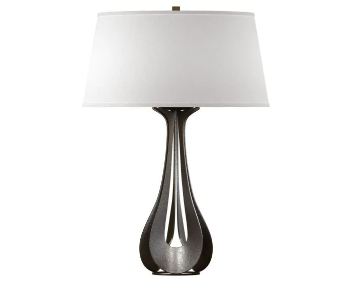 Hubbardton Forge Lino Table Lamp in Oil Rubbed Bronze, Flax Shade (SE)