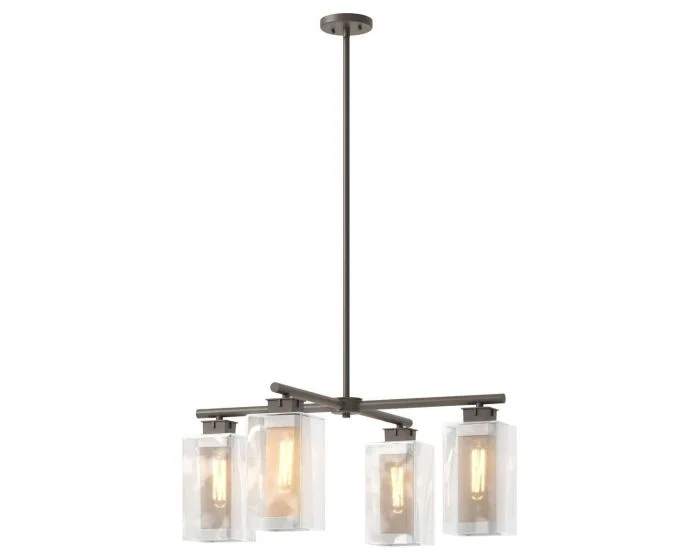 Hubbardton Forge Polaris 4-Light Outdoor Pendant in Coastal Dark Smoke 364213-1011