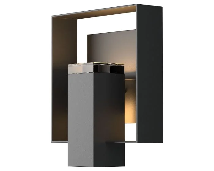 Hubbardton Forge Shadow Box Outdoor Sconce in Coastal Black 302603-1000