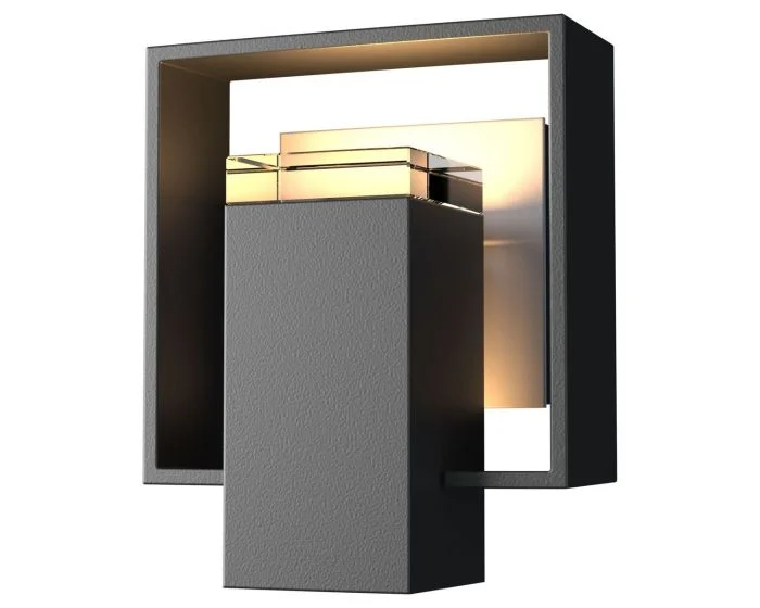 Hubbardton Forge Shadow Box Small Outdoor Sconce in Coastal Black 302601-1060