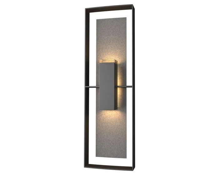 Hubbardton Forge Shadow Box Tall Outdoor Sconce in Coastal Black 302607-1001