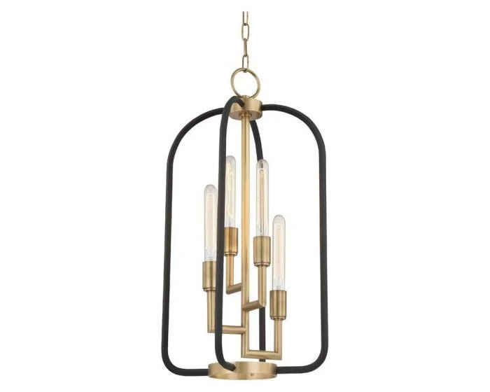Hudson Valley Lighting Angler 4 Light Lantern – Aged Brass (Dropshippable)