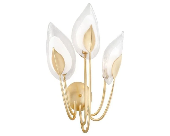 Hudson Valley Lighting Blossom 3 Light Wall Sconce – Gold Leaf (Dropshippable)