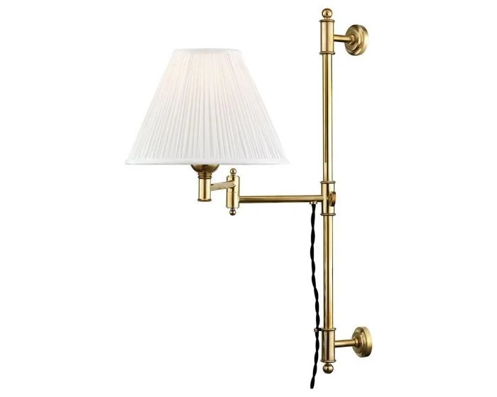 Hudson Valley Lighting Classic No.1 1 Light Adjustable Wall Sconce – Aged Brass (Dropshippable)