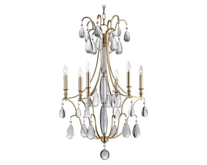 Hudson Valley Lighting Crawford 6 Light Chandelier – Aged Brass