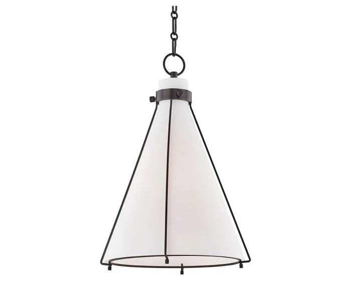 Hudson Valley Lighting Eldridge 1 Light Pendant in White Glass – Old Bronze (Dropshippable)