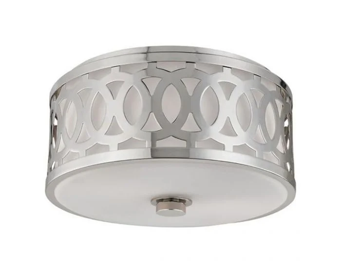 Hudson Valley Lighting Genesee 2 Light Medium Flush Mount – Polished Nickel (Dropshippable)