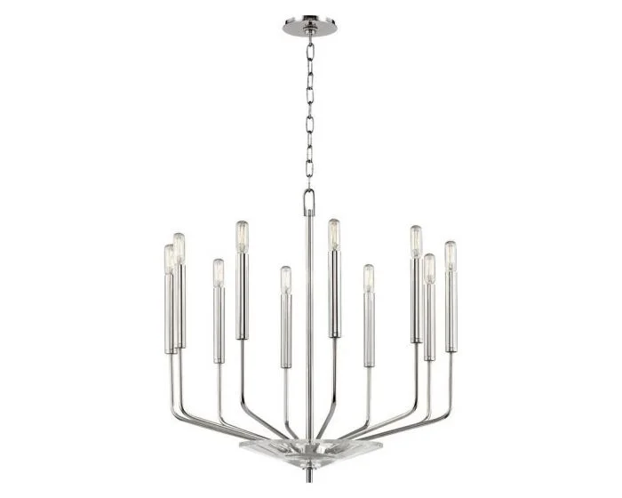 Hudson Valley Lighting Gideon 10 Light Chandelier – Polished Nickel (Dropshippable)