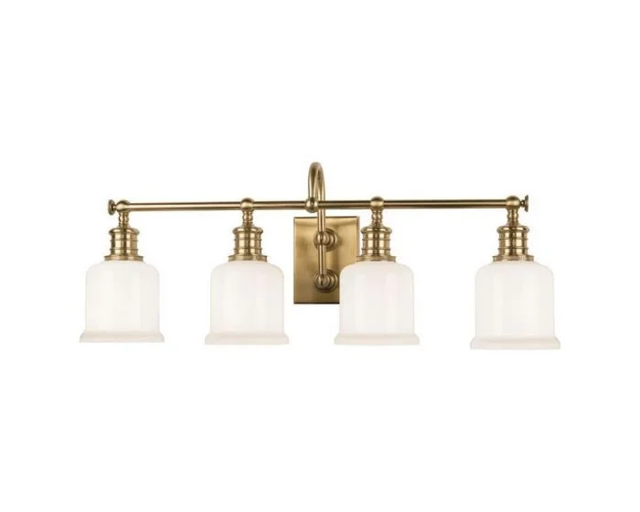 Hudson Valley Lighting Keswick 4 Light Bath Bracket – Aged Brass (Dropshippable)