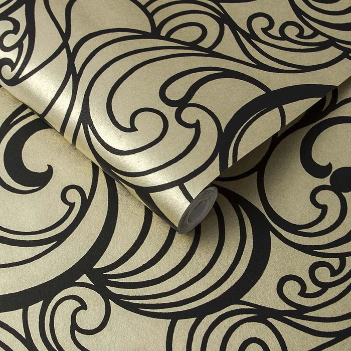 Hula Wallpaper – Swirl Guilded
