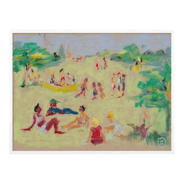 In the Park by Happy Menocal in White Frame, Medium Art Print