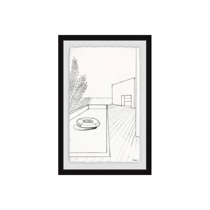 Infinity Pool View Framed Painting Print
