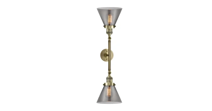 Innovations Lighting Large Cone 2 Light 23″ Wide Bathroom Vanity Light with Multiple Shade Options
