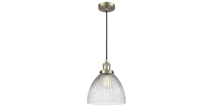 Innovations Lighting Seneca Falls Single Light 10″ Wide Mini Pendant with Adjustable Cord