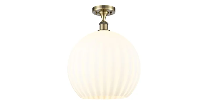 Innovations Lighting White Venetian 14″ Wide Semi-Flush Ceiling Fixture