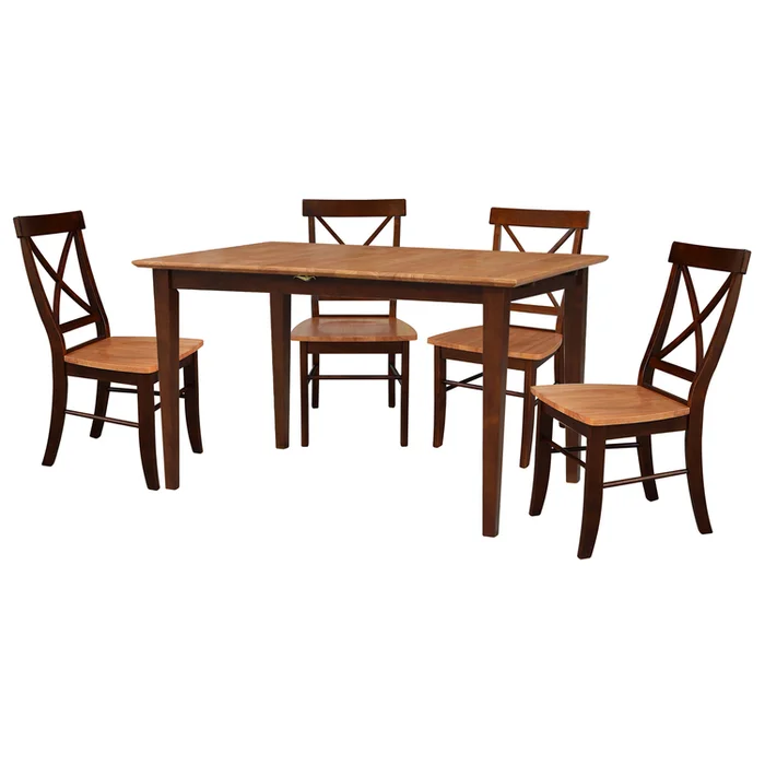 International Concepts Gathering Height Table With 4 X-Back Stools