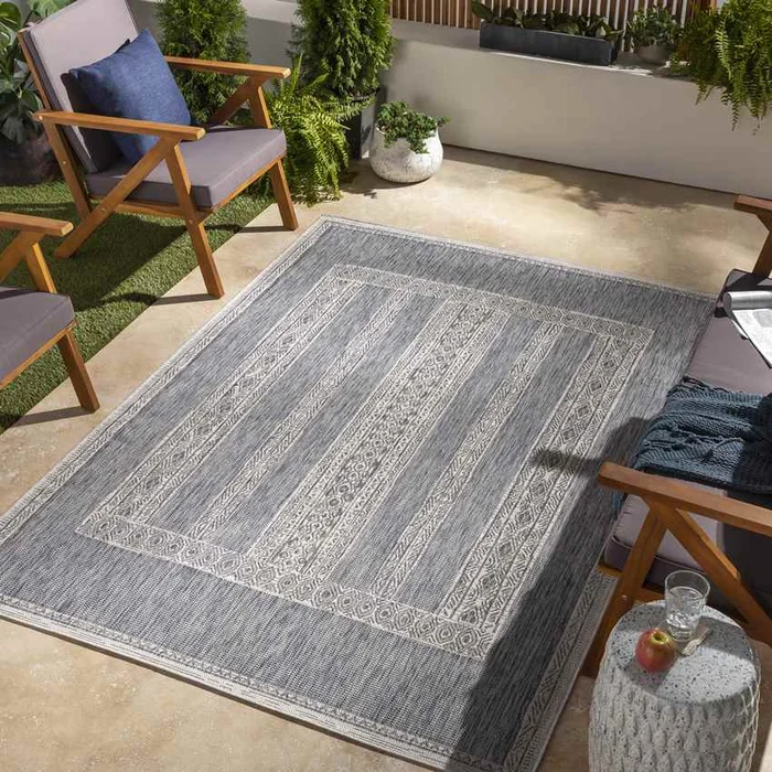Iowa Falls Global Navy Area Rug